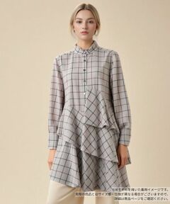 Leilian / レリアン シャツ・ブラウス | チェックティアードフリルブラウス