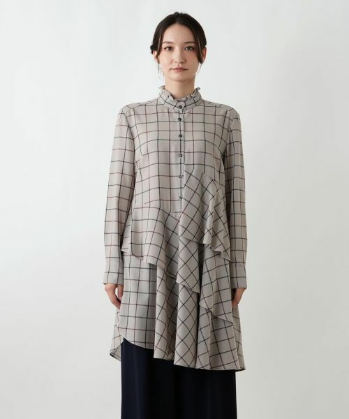 Leilian / レリアン シャツ・ブラウス | チェックティアードフリルブラウス | 詳細7