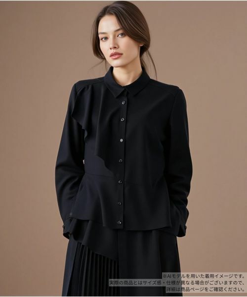 Leilian/レリアン ラッフルティアードヘムブラウス ネイビー 11(L) Leilian/レリアン ラッフルティアードヘムブラウス ネイビー 11(L)