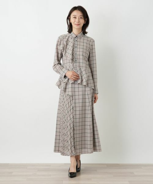 Leilian / レリアン ミニ・ひざ丈スカート | タッタソールプリーツ切替スカート【BOURGE】 | 詳細1