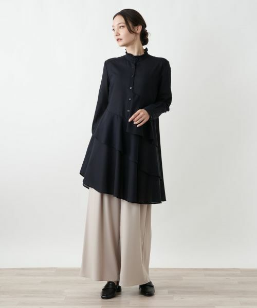 Leilian / レリアン シャツ・ブラウス | スタンドカラーティアードブラウス | 詳細1