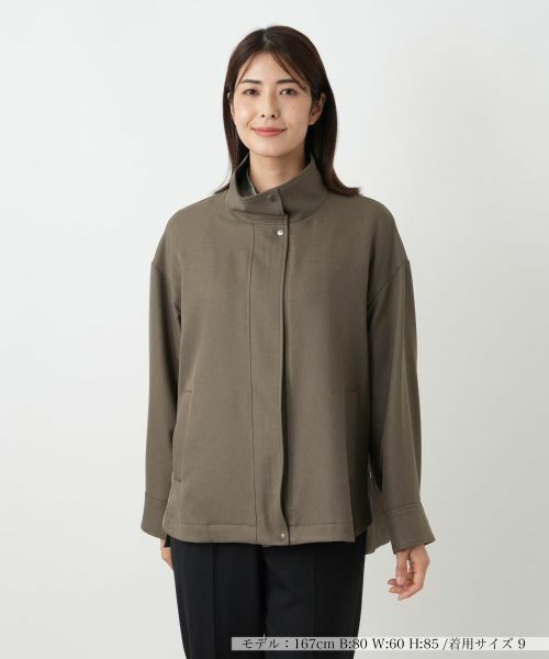 Leilian / レリアン テーラードジャケット | 比翼スタンドカラージャケット（ブラウン）