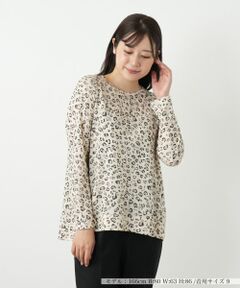 Leilian / レリアン カットソー | レオパード柄クルーネックカットソー【MUSE BY ROCHAS Premiere】