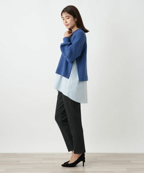 Leilian / レリアン ニット・セーター | 異素材切替ニットプルオーバー | 詳細13