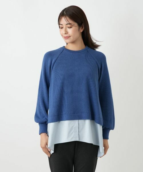 Leilian / レリアン ニット・セーター | 異素材切替ニットプルオーバー | 詳細15