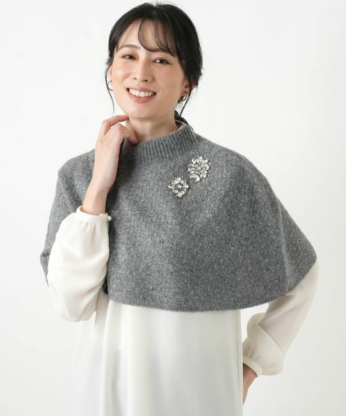 Leilian / レリアン マフラー・ショール・スヌード・ストール | ラインストーンニットケープ | 詳細1