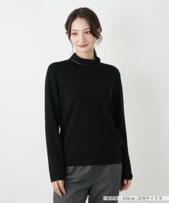 Leilian / レリアン ニット・セーター | ラインストーンハイネックカットソー