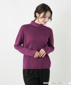 Leilian / レリアン ニット・セーター | ラインストーンハイネックカットソー