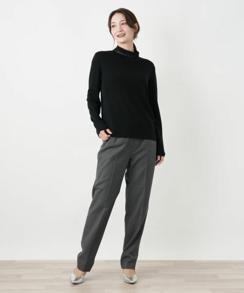 Leilian / レリアン ニット・セーター | ラインストーンハイネックカットソー | 詳細1