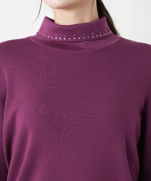 Leilian / レリアン ニット・セーター | ラインストーンハイネックカットソー | 詳細10