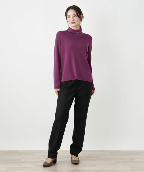 Leilian / レリアン ニット・セーター | ラインストーンハイネックカットソー | 詳細4