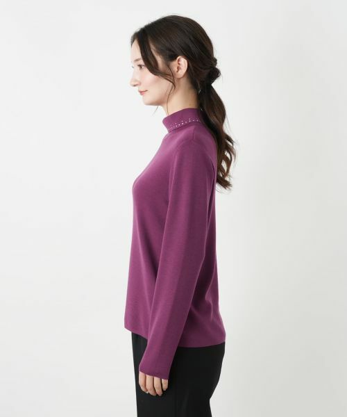 Leilian / レリアン ニット・セーター | ラインストーンハイネックカットソー | 詳細8