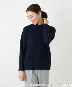 Leilian / レリアン ニット・セーター | カシミヤケーブル編みハイネックニット