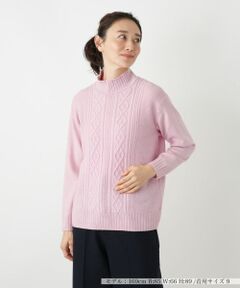 Leilian / レリアン ニット・セーター | カシミヤケーブル編みハイネックニット