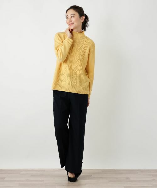 Leilian / レリアン ニット・セーター | カシミヤケーブル編みハイネックニット | 詳細10