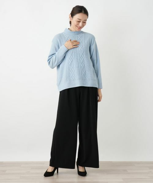 Leilian / レリアン ニット・セーター | カシミヤケーブル編みハイネックニット | 詳細4