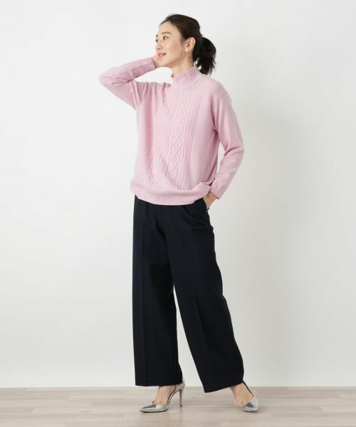 Leilian / レリアン ニット・セーター | カシミヤケーブル編みハイネックニット | 詳細7