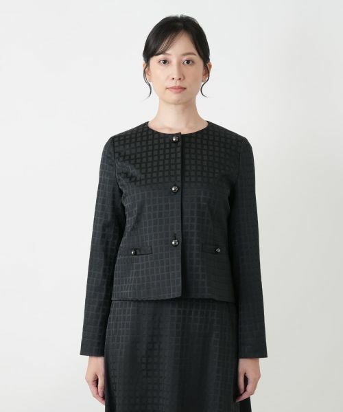 Leilian / レリアン セットアップ | 格子柄ノーカラースーツ | 詳細4