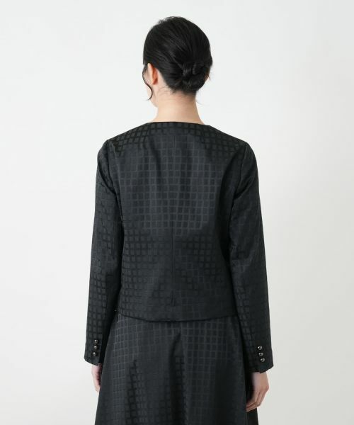 Leilian / レリアン セットアップ | 格子柄ノーカラースーツ | 詳細6