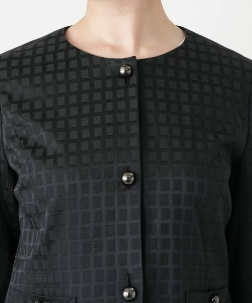 Leilian / レリアン セットアップ | 格子柄ノーカラースーツ | 詳細7