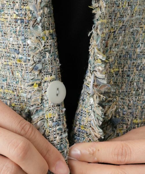 Leilian / レリアン テーラードジャケット | ツイードVネックベスト | 詳細10