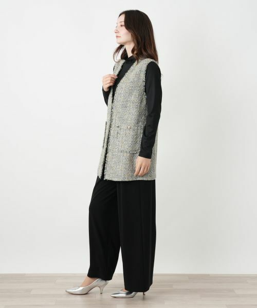Leilian / レリアン テーラードジャケット | ツイードVネックベスト | 詳細2