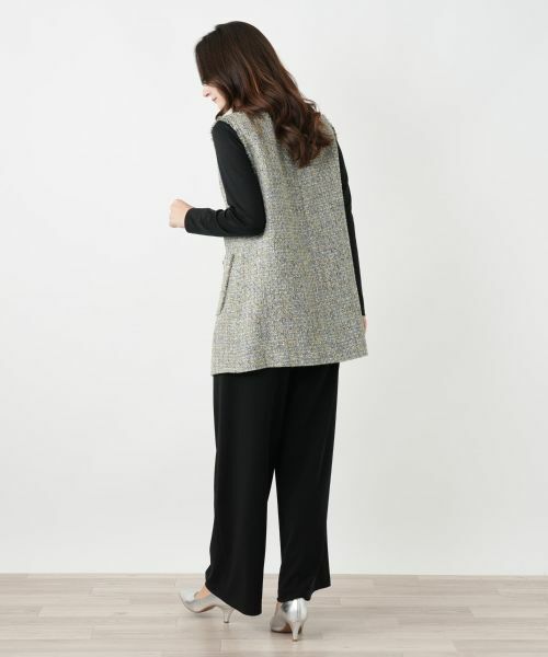 Leilian / レリアン テーラードジャケット | ツイードVネックベスト | 詳細3