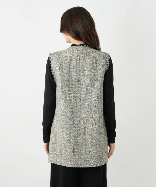 Leilian / レリアン テーラードジャケット | ツイードVネックベスト | 詳細6