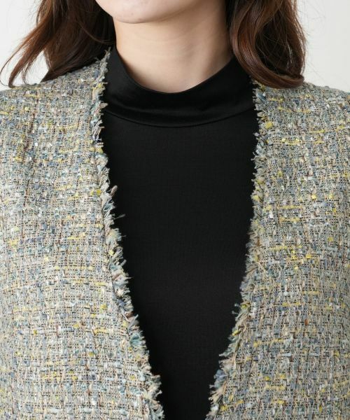 Leilian / レリアン テーラードジャケット | ツイードVネックベスト | 詳細7