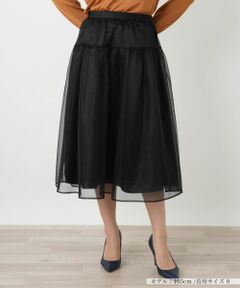 Leilian / レリアン ミニ・ひざ丈スカート | シアーレイヤードフレアスカート
