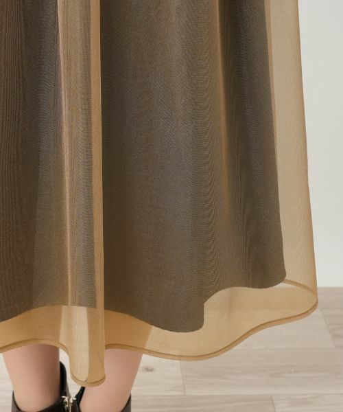 Leilian / レリアン ミニ・ひざ丈スカート | シアーレイヤードフレアスカート | 詳細12