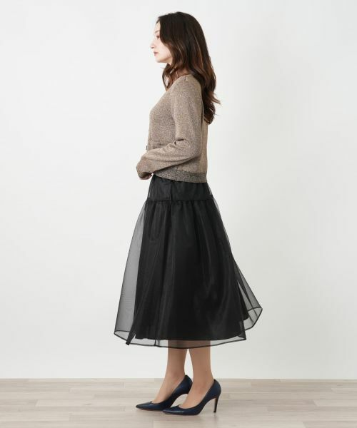 Leilian / レリアン ミニ・ひざ丈スカート | シアーレイヤードフレアスカート | 詳細2