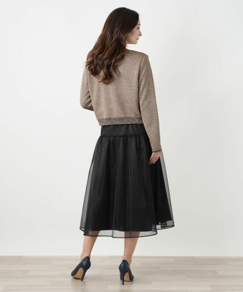 Leilian / レリアン ミニ・ひざ丈スカート | シアーレイヤードフレアスカート | 詳細3