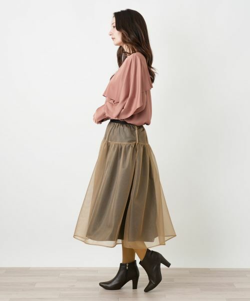 Leilian / レリアン ミニ・ひざ丈スカート | シアーレイヤードフレアスカート | 詳細5
