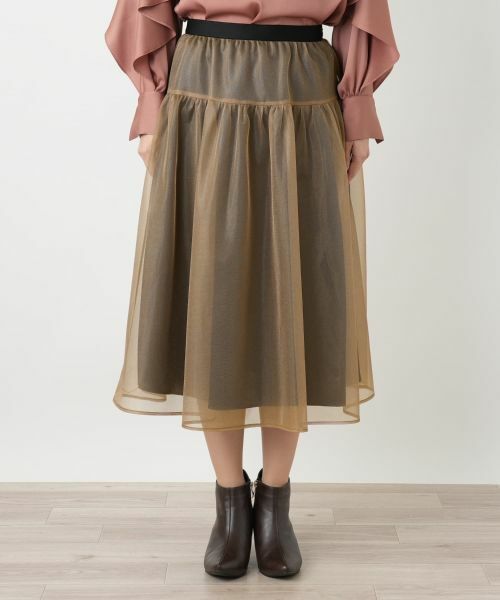 Leilian / レリアン ミニ・ひざ丈スカート | シアーレイヤードフレアスカート | 詳細7
