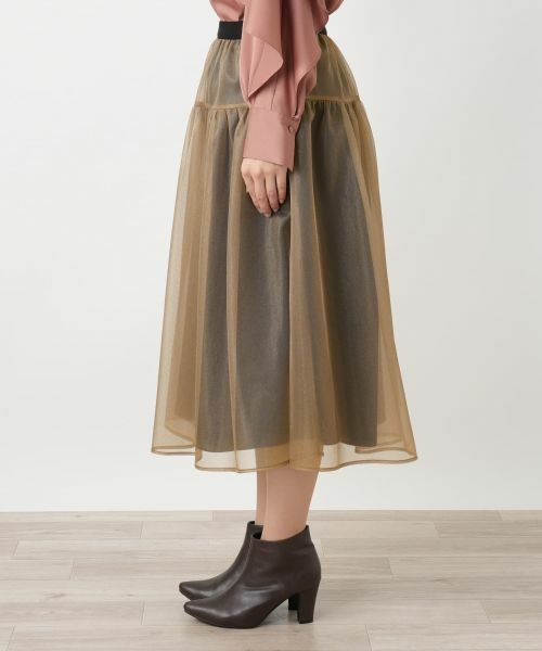 Leilian / レリアン ミニ・ひざ丈スカート | シアーレイヤードフレアスカート | 詳細8