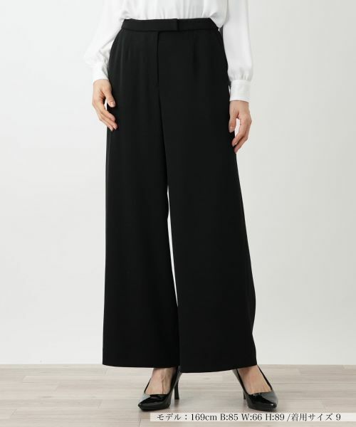 Leilian/レリアン ワイドパンツ ブラック 7(S)