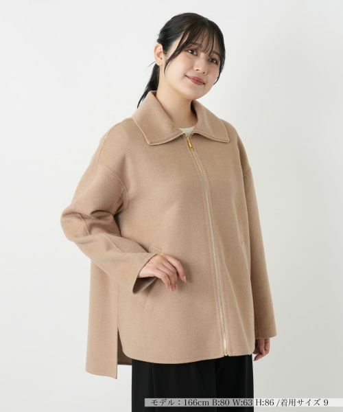 Leilian/レリアン スタンドカラージップアウター キャメル系 9(M)