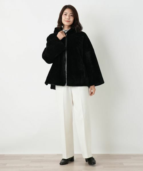 Leilian / レリアン その他アウター | シープファーフーデッドジャケット | 詳細1