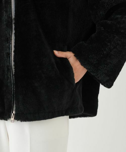 Leilian / レリアン その他アウター | シープファーフーデッドジャケット | 詳細10