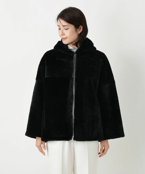 Leilian / レリアン その他アウター | シープファーフーデッドジャケット | 詳細4