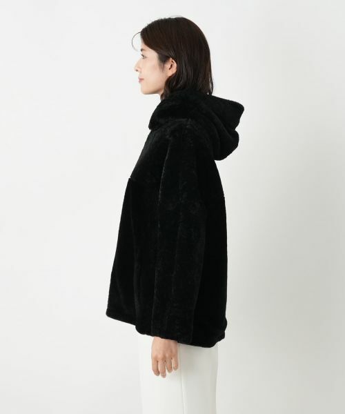 Leilian / レリアン その他アウター | シープファーフーデッドジャケット | 詳細5