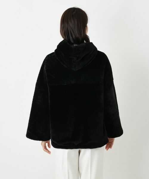 Leilian / レリアン その他アウター | シープファーフーデッドジャケット | 詳細6
