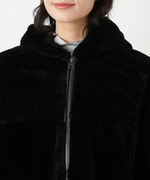 Leilian / レリアン その他アウター | シープファーフーデッドジャケット | 詳細7