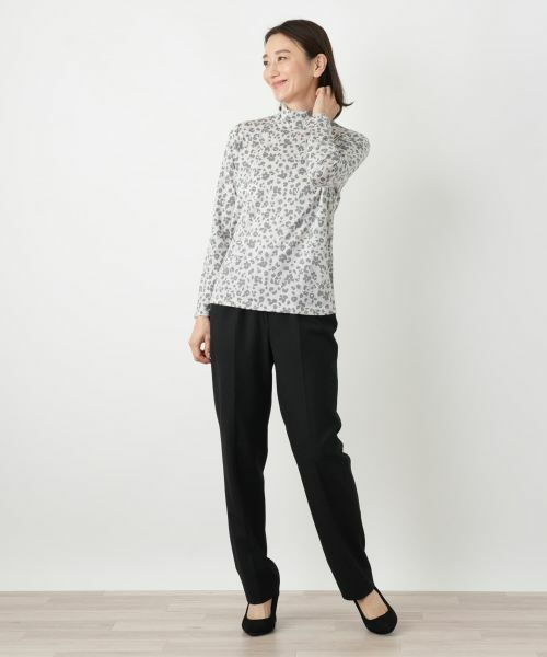 Leilian / レリアン ニット・セーター | プリントハイネックカットソー【Cariaggi】 | 詳細1