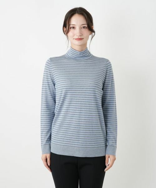 Leilian / レリアン ニット・セーター | 切替ボーダーハイネックカットソー | 詳細10