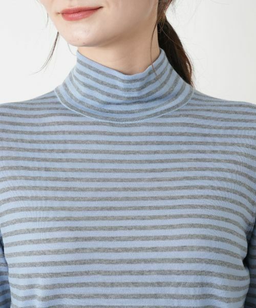 Leilian / レリアン ニット・セーター | 切替ボーダーハイネックカットソー | 詳細13