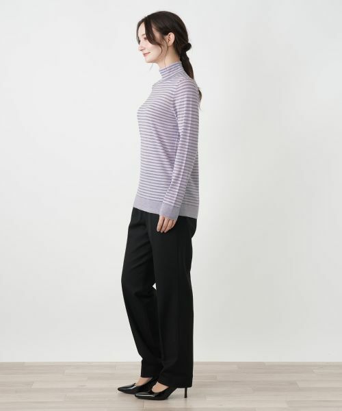 Leilian / レリアン ニット・セーター | 切替ボーダーハイネックカットソー | 詳細2