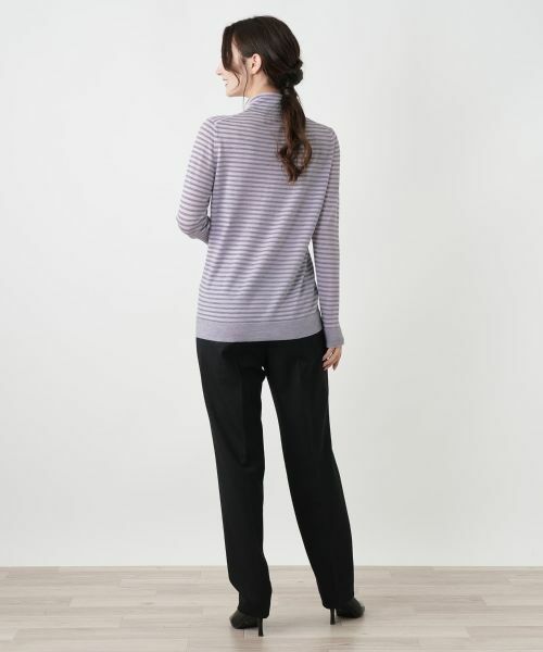 Leilian / レリアン ニット・セーター | 切替ボーダーハイネックカットソー | 詳細3