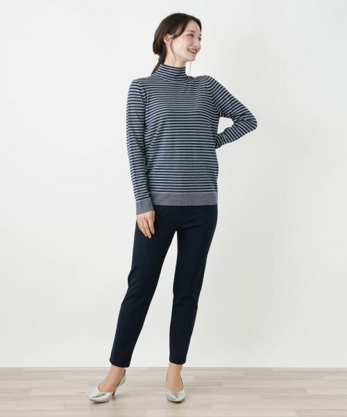 Leilian / レリアン ニット・セーター | 切替ボーダーハイネックカットソー | 詳細4